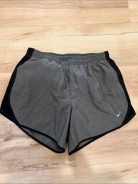 Nike Gray and Black Running Shorts with Swoosh Youth XL
